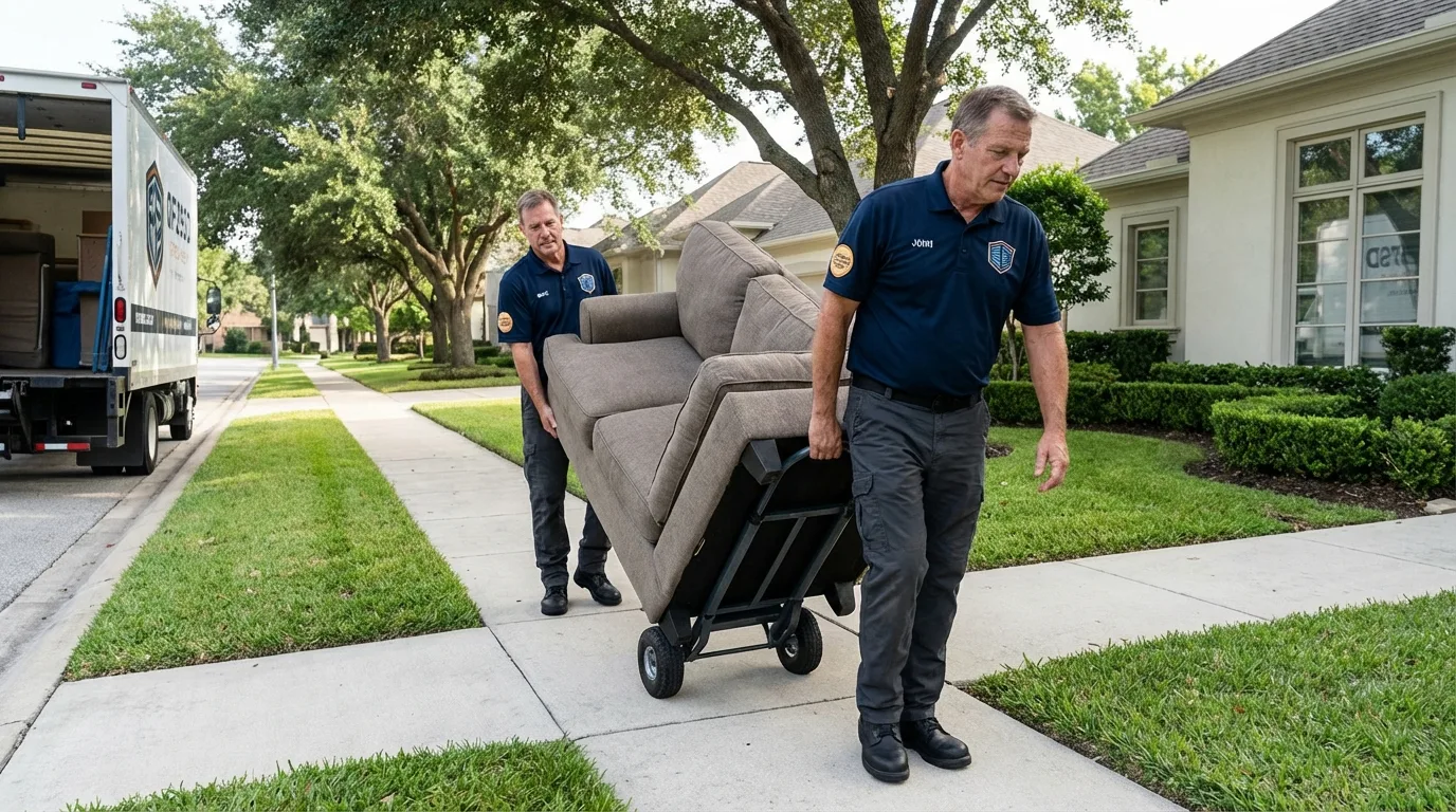 Local residential moving crew loading furniture in Tuckerman, AR